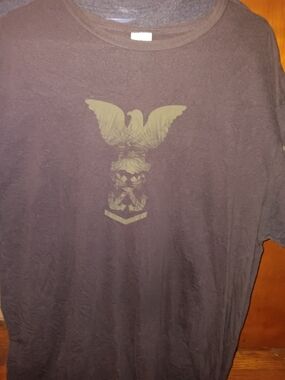 Calvin Klein Jeans Brown Tee with Olive Graphic Eagle